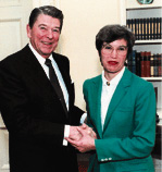 President Ronald Reagan with Peggy Soule