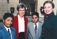 Peggy Soule, 2 children and Hillary Clinton